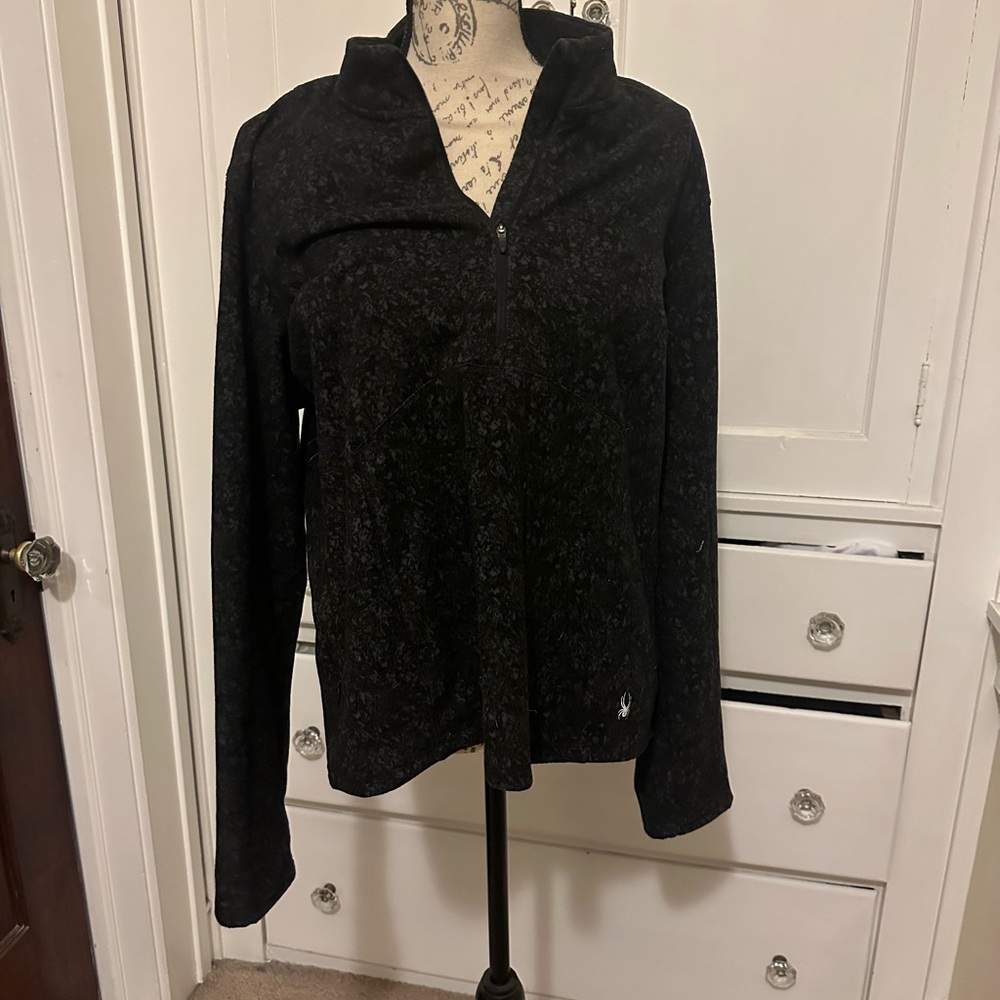 Spyder Women's Black Textured Zip-Up
